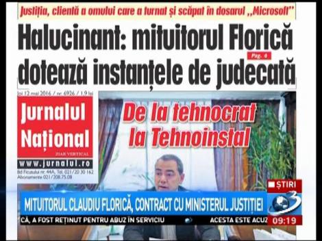 Mituitorul Claudiu Florică, contract cu Ministerul Justiției