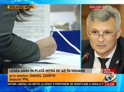 Reacția deputatului Daniel Zamfir, inițiatorul legii în plată