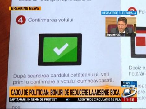 Cadou de politician: Bonuri de reducere la Arsenie Boca