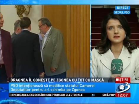 Dragnea îl gonește pe Zgonea cu tot cu mască