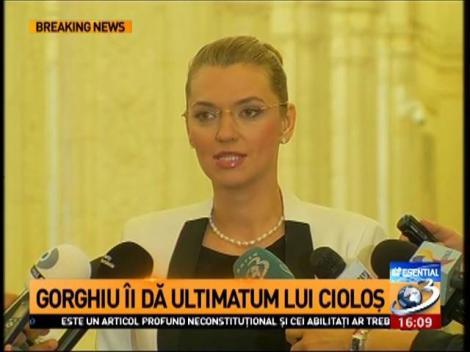 Gorghiu &icirc;i dă ultimatum lui Cioloș