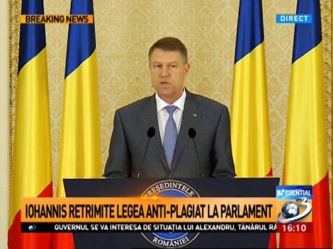 Klaus Iohannis, despre ”doctorate și plagiate”: Rimează, dar nu fac casă bună