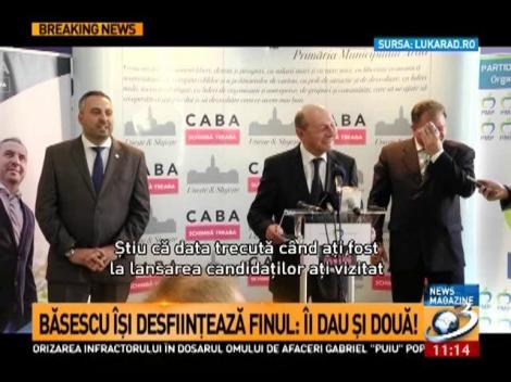 Traian Băsescu, declarații șocante despre finul Falcă: Îi dau și două!