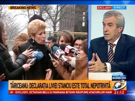 Tăriceanu: Declarația Liviei Stanciu este total nepotrivită