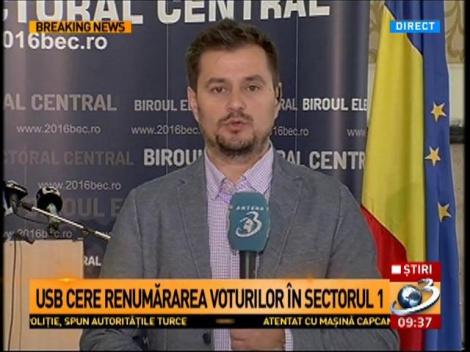 USB cere renumărarea voturilor &icirc;n sectorul 1