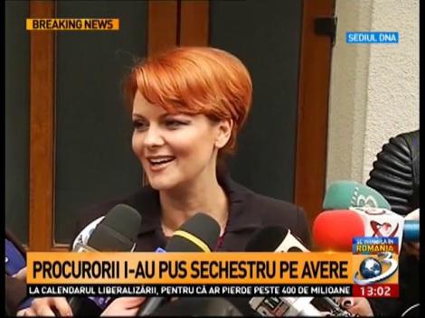 Lia Olguţa Vasilescu: ”Procurorii mi-au pus sechestru pe avere”