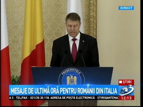 Declarația lui Klaus Iohannis după întâlnirea cu președintele Itaiei