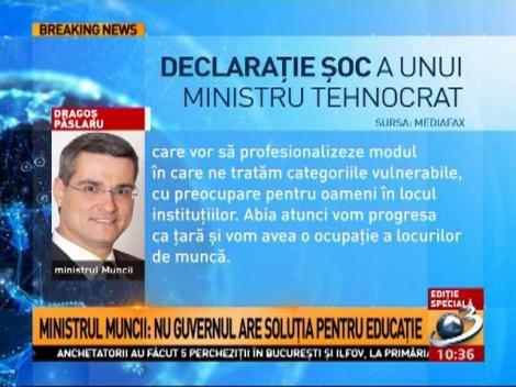 Ministrul Muncii: Nu Guvernul are soluția pentru Educație