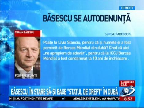 Radu Tudor: Autodenunțul lui Traian Băsescu, un semnal că vrea să îi tragă pe toți după el