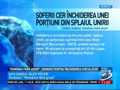 ''Rom&acirc;nia fără gropi'', demers pentru &icirc;nchiderea circulației &icirc;ntr-un loc blestemat din București