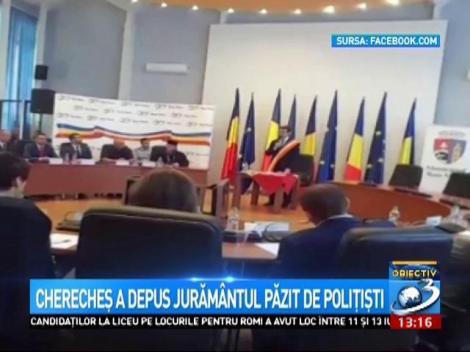 Cherecheș a depus jurământul păzit de polițiști