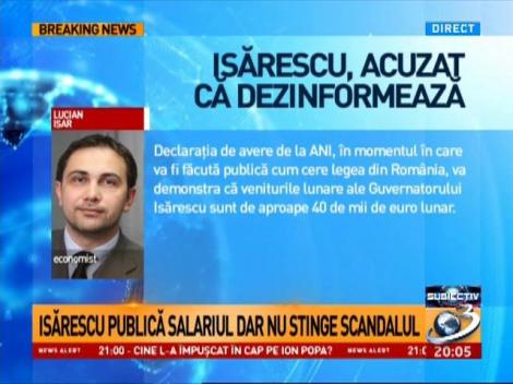 Mugur Isărescu și-a publicat salariul, dar nu stinge scandalul