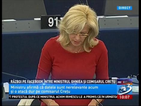 Război pe Facebook &icirc;ntre ministrul Ghinea şi comisarul european Corina Creţu
