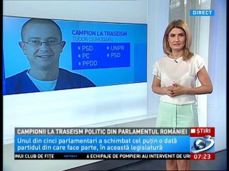 Campionii la traseism politic din Parlamentul Rom&acirc;niei