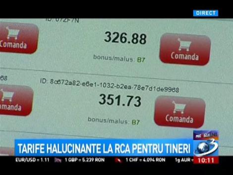 Tarife halucinante la RCA pentru tineri