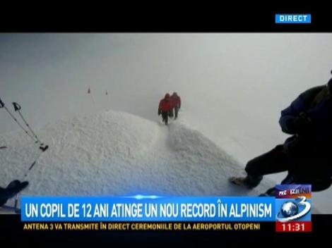 Un copil de 12 ani atinge un nou record &icirc;n alpinism