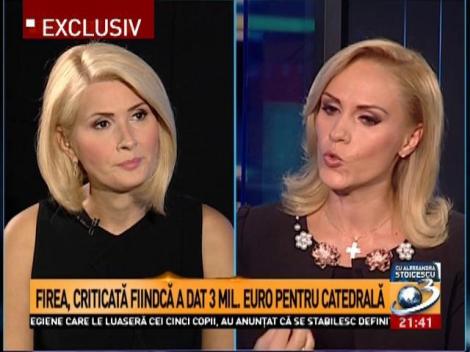 Gabriela Firea, explicaţii despre cele 3 milioane de euro destinaţi Catedralei Mântuirii Neamului