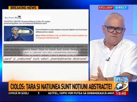 Cioloș: Țara și națiunea sunt valori &rdquo;esențialmente abstracte&rdquo;