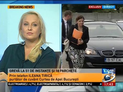 Purtătorul de cuv&acirc;nt al Curţii de Apel Bucureşti, despre măsura grevei instanţelor