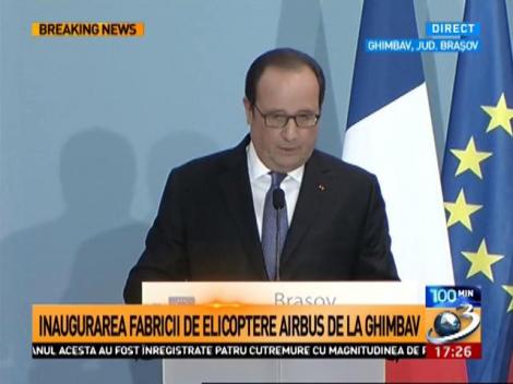 Declaraţii de presă ale preşedintelui Hollande şi premierului Cioloş la inaugurarea fabricii de elicoptere Airbus