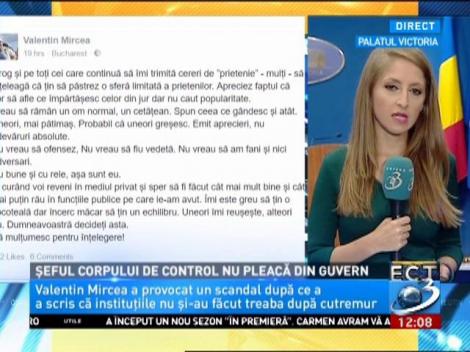 Răsturnare de situație: Șeful Corpului de Control nu mai pleacă din Guvern