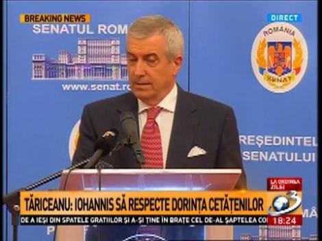 Tăriceanu &icirc;i răspunde lui Iohannis