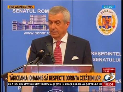 Tăriceanu îi răspunde lui Iohannis