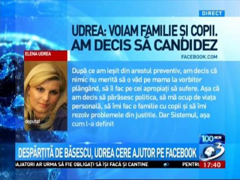 Despărţită de Băsescu, Udrea cere ajutor pe Facebook