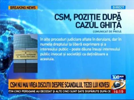 CSM, poziţie după cazul Ghiţă