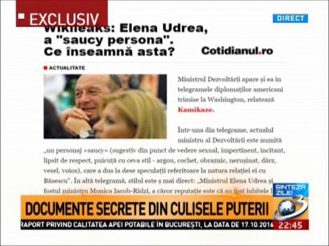 Mari secrete depre Elena Udrea, din documente clasificate, devoalate la Sinteza zilei