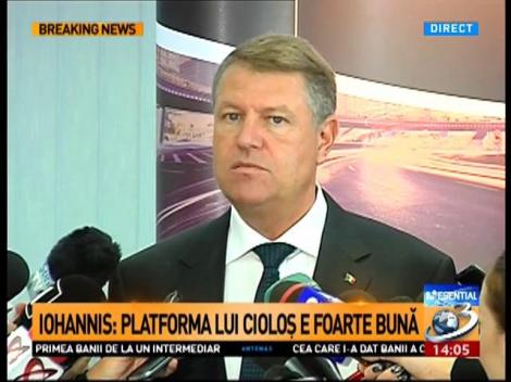 Iohannis: Plaforma lui Dacian Cioloș e foarte bună