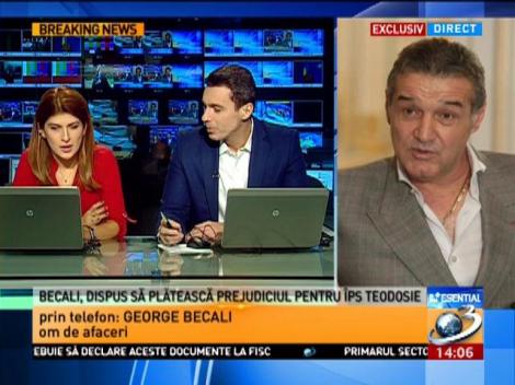 Becali, dispus să plătească prejudiciul pentru ÎPS Teodosie