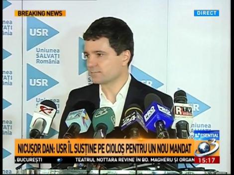 Niucșor Dan: USR îl susține pe Dacian Cioloș pentru un nou mandat