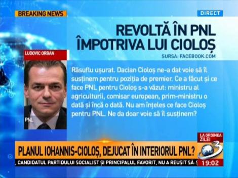 Revoltă în PNL împotriva lui Cioloş?