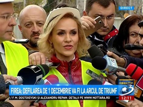Gabriela Firea: Parada militară de 1 Decembrie va avea loc la Arcul de Triumf