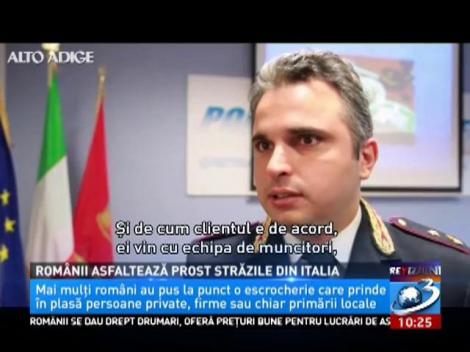 Rom&acirc;nii asfaltează prost străzile din Italia
