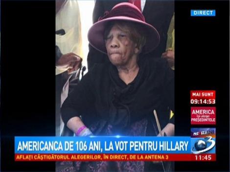 Americancă de 106 ani, la vot pentru Hillary