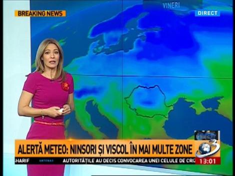 Alertă meteo: Ninsori și viscol &icirc;n mai multe zone