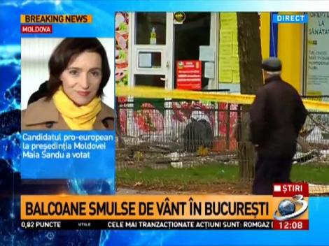 Balcoane smulse de vânt în București