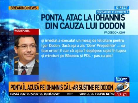 Ponta, atac la Iohannis din cauza lui Dodon