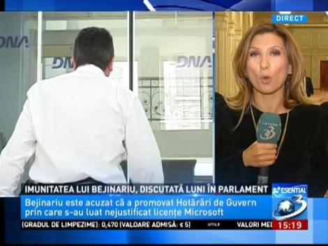 Imunitatea lui Bejinariu, discutată luni în Parlament