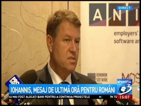 Klaus Iohannis, mesaj de ultimă oră pentru rom&acirc;ni