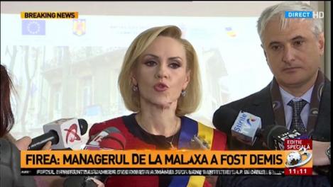 Gabriela Firea: "Am luat decizia de a-l demite pe managerul spitalului Malaxa"