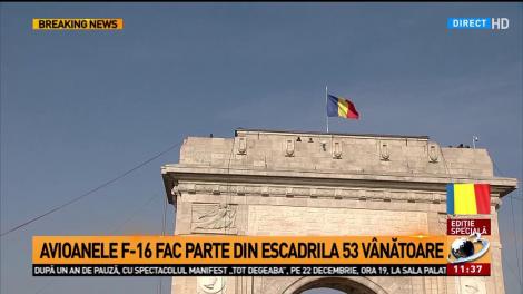 Avioanele Mig-21 și F-16 survolează Arcul de Triumf! Imagini de senzație de la parada militară! (VIDEO)