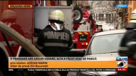 Incendiu &icirc;n Bucureşti, 8 autospeciale intervin pentru stingerea focului