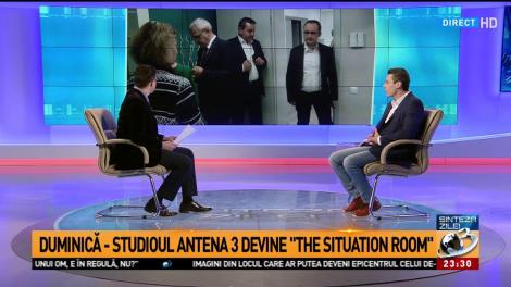 Liviu Dragnea și Alina Gorghiu, pe holurile Antena 3. Imagini din culisele emisiunii eveniment ”Sinteza zilei”