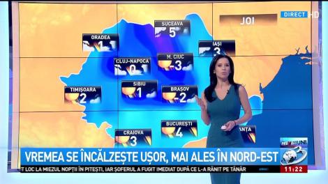 Vremea se &icirc;ncălzește ușor, mai ales &icirc;n nord-est