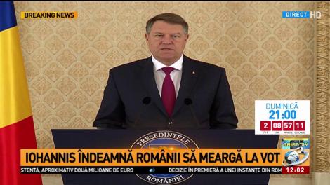 Mesajul președintelui Klaus Iohannis, înainte de alegerile parlamentare: Dragi români, mergeți și votați!