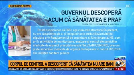 Corpul de Control al premierului a descoperit că sistemul de sănătate este subfinanțat