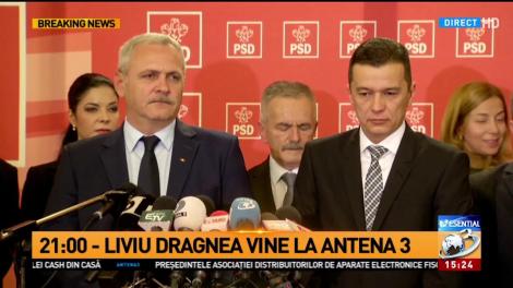Liviu Dragnea: &Icirc;mi asum &icirc;ntreaga răspundere. Cinci nume de pe listă, propunerile lui Grindeanu